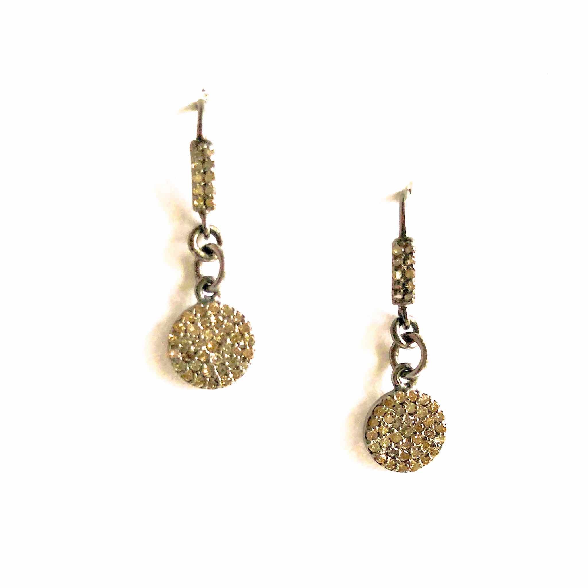 Old World Diamond Accent Drop Earrings with Oxidized Silver