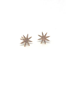 Starburst Gold and Diamond Earrings